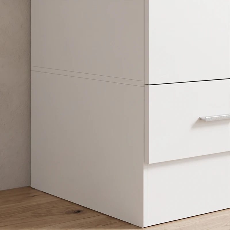 HOMCOM Armario Dormitorio Moderno Armario Ropero con Barra para Colgar Cajón Estante Superior 40x52x170 cm Blanco