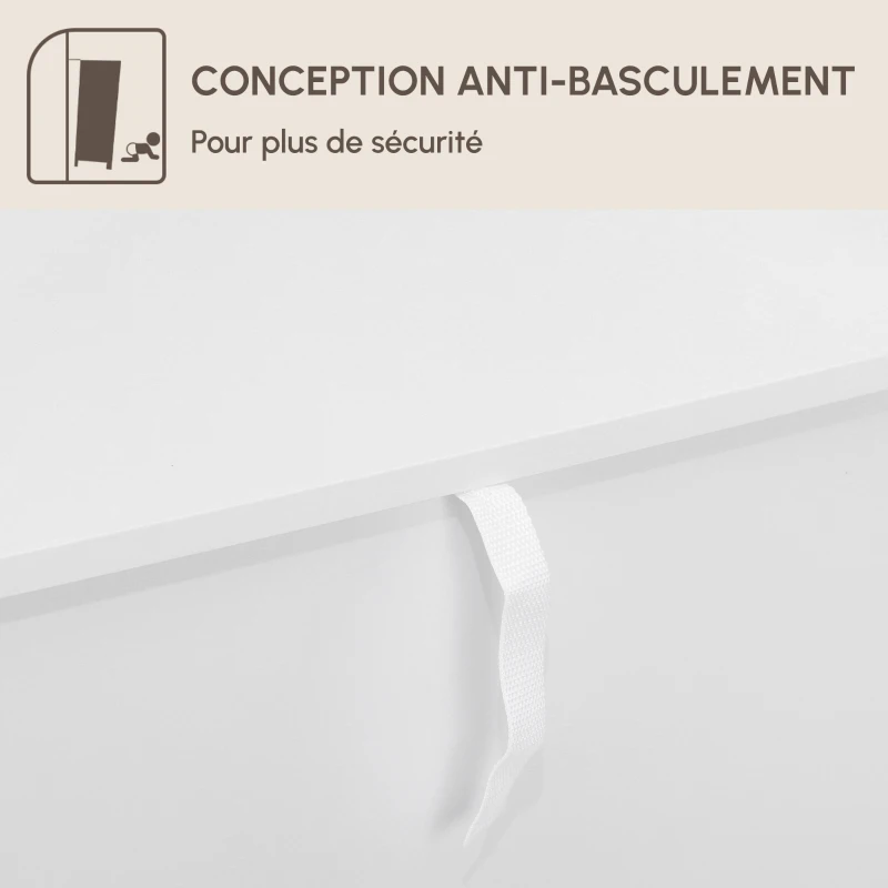 HOMCOM Buffet cuisine meuble de rangement avec 2 portes étagère réglable pieds métalliques surélevés 60 x 40 x 80 cm blanc