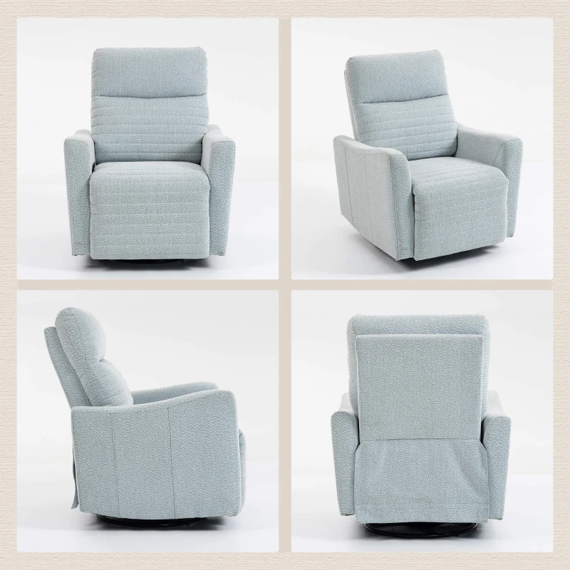HOMCOM Fauteuil inclinable, fauteuil de relaxation avec repose-pieds, pivotant à 360°, basculant, 82 x 90,5 x 101 cm, gris-bleu(m-18)