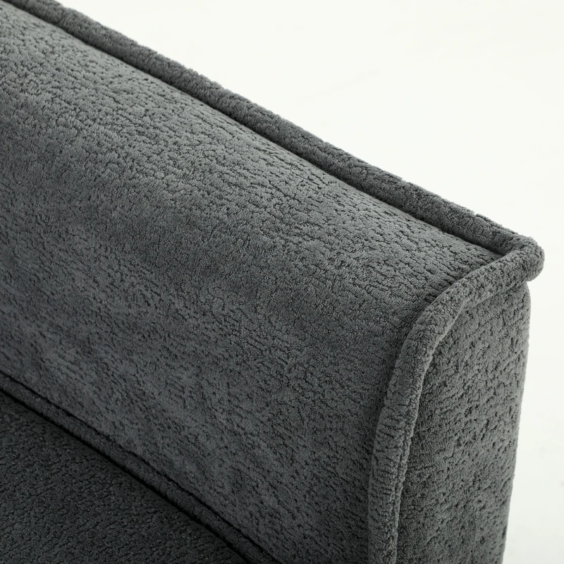 HOMCOM Sofá-Cama 2 Lugares 3 em 1 com Encosto Ajustável Bolsos Laterais 2 Almofadas para Sala Cinzento Escuro
