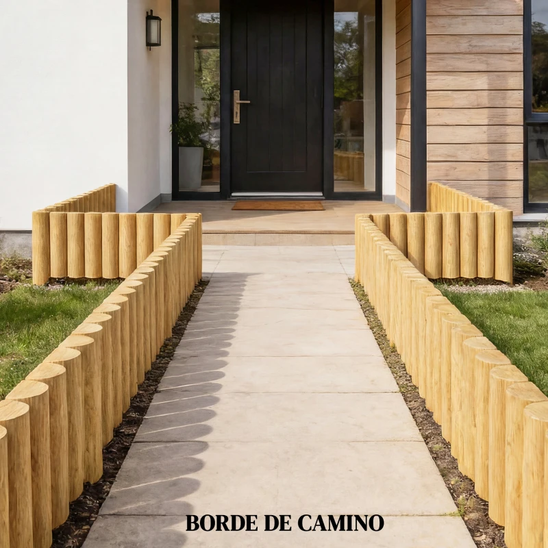 Outsunny Valla de Jardín de Madera Panel Decorativo Resistente y Fácil de Instalar para Patio Césped Camino 176x38 cm Natural