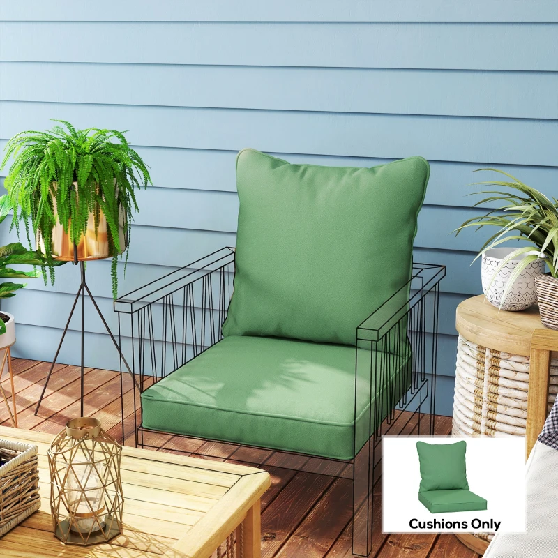 Outsunny Seat and Back Padded Cushion Set, CUSHION ONLY - Green
