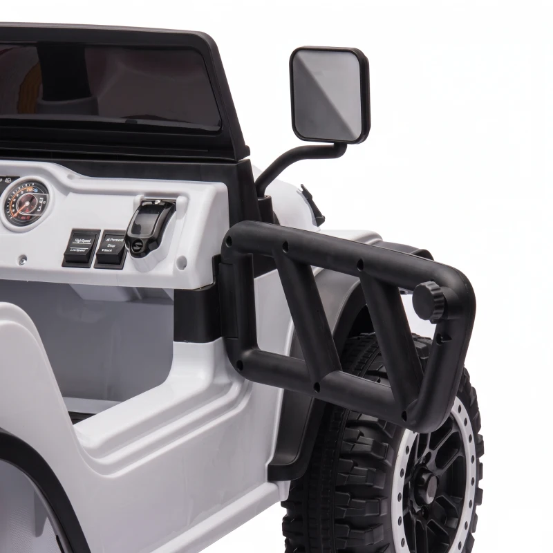 AIYAPLAY Voiture Électrique Enfants 12V, Buggy Électrique Enfants, 2 Moteurs, Télécommande 2,4G, Batterie Lithium, Blanc