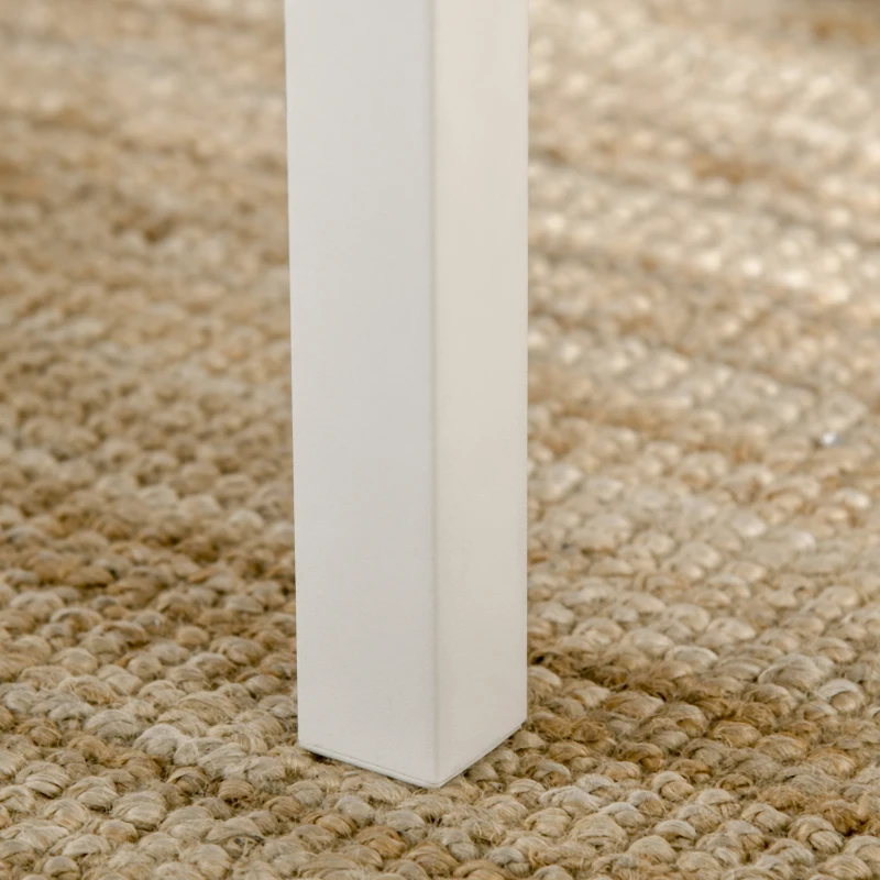 HOMCOM Conjunto de 2 Peças Mesa de Jantar Dobrável com 2 Cadeiras Mesa Dobrável 110x70x75 cm Branco e Natural