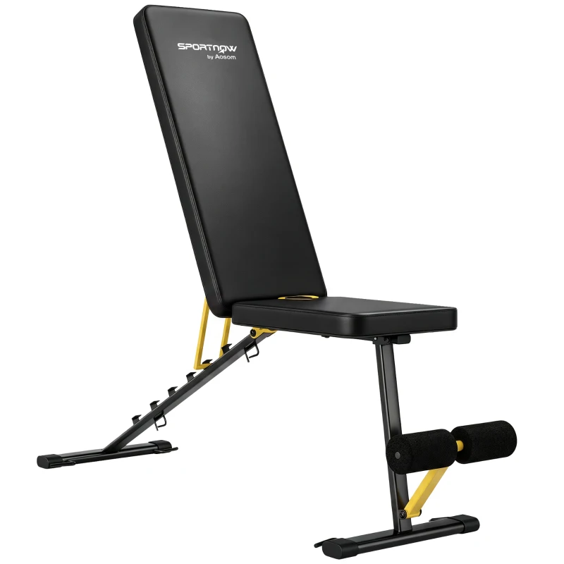 SPORTNOW Adjustable Weight Bench, 300kg Incline Decline Flat Foldable Bench Press with 7 Backrest Positions and Resistance Bands