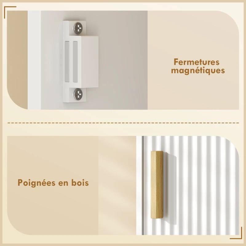 HOMCOM Meuble colonne salle de bain, meuble de rangement étroit avec 2 portes, tiroir, compartiment ouvert, blanc