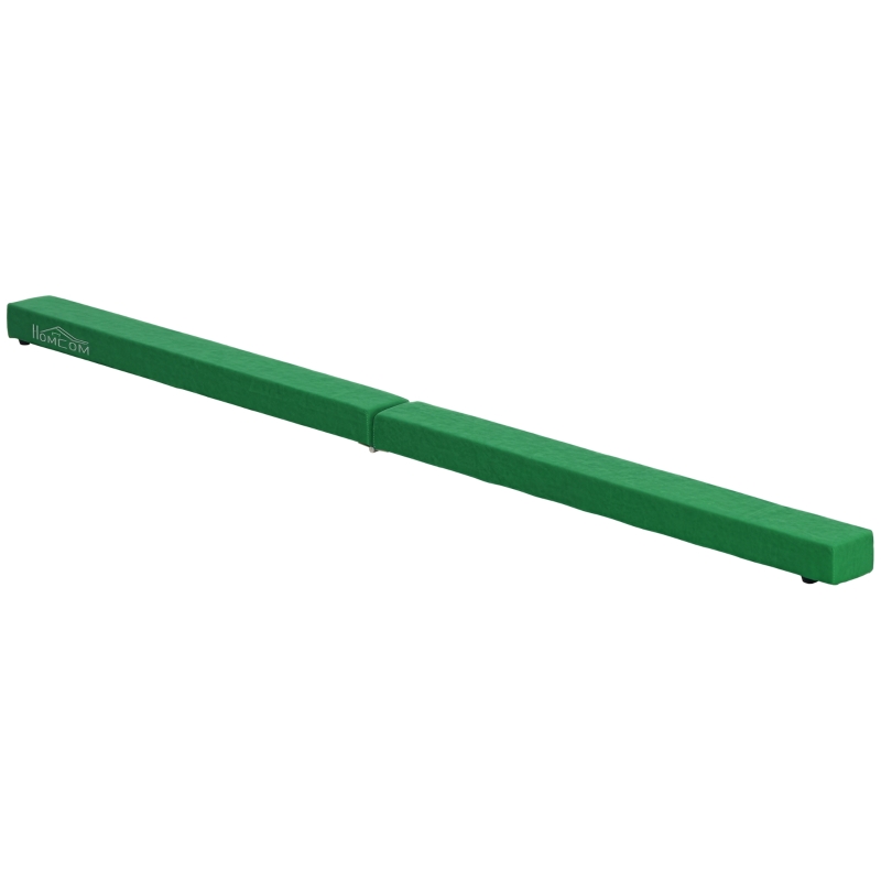 HOMCOM Faltbarer Schwebebalken, rutschfest, Wildlederbezug, robustes Holz, 210 x 10 x 6,5 cm, Blau