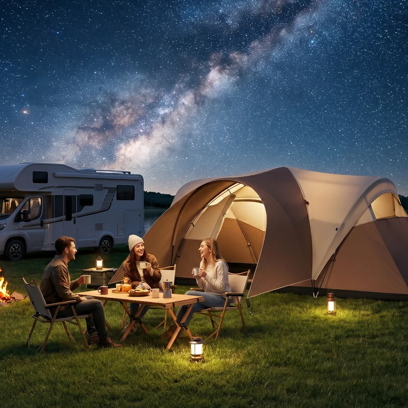 Outsunny Tente de camping familiale 7 personnes étanche ventilée avec sac de transport, dim. 550L x 300l x 198H cm