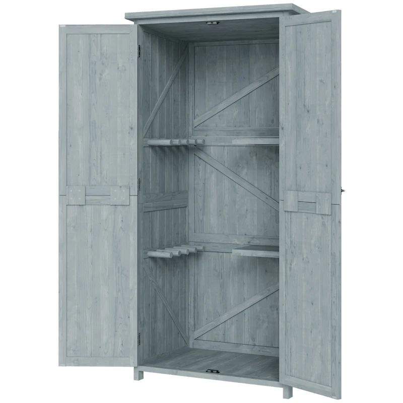 Outsunny Armadio da Esterno, Capanno per Attrezzi con 2 Scaffali