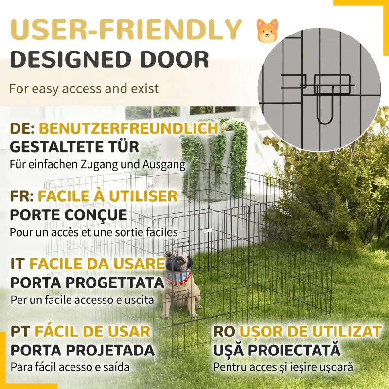 PawHut Padoc pentru Animale – 8 Panouri Metalice 76×61 cm
