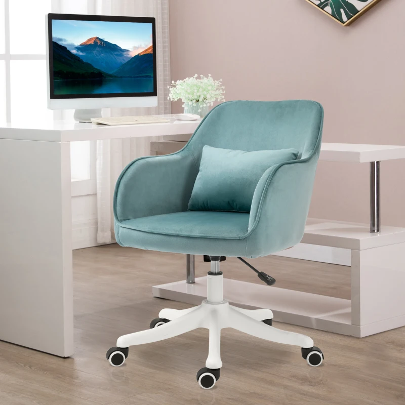 Vinsetto Massage-Bürostuhl in Samtoptik mit Vibrationsfunktion 55 cm x 65 cm x 86  cm Grün