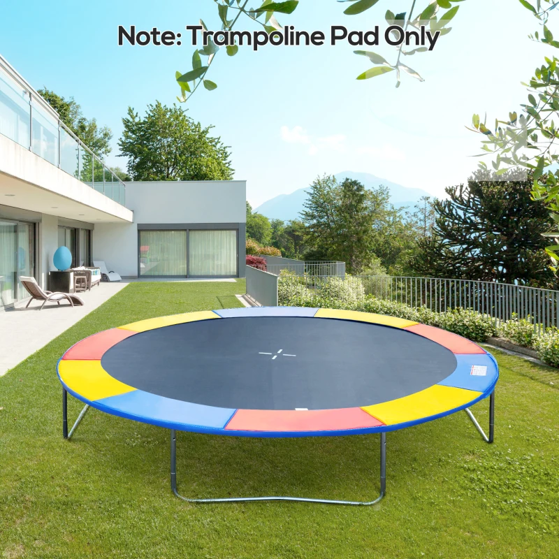 HOMCOM Copertura Imbottita Bordo Trampolino, Protezione per Tappeto Elastico Giaridno in Plastica, Ø244cm, Multicolore