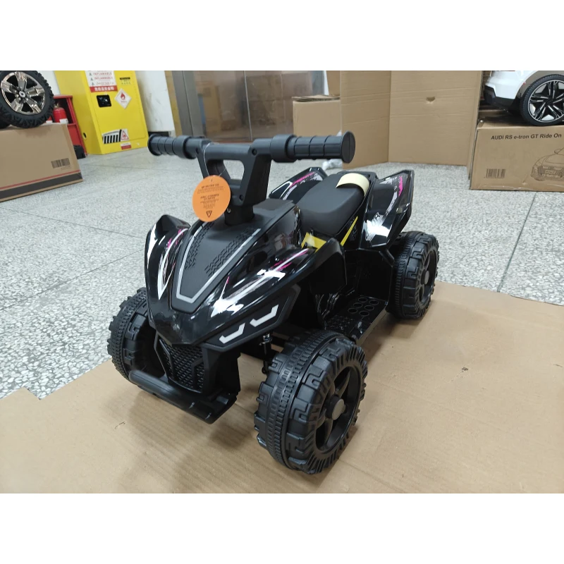 AIYAPLAY Kinder Quad Elektro 6V Kinderquad mit Lithium-Akku Vorwärtsfunktion Lenkerknopf-Steuerung 1,5-2 Jahre Schwarz