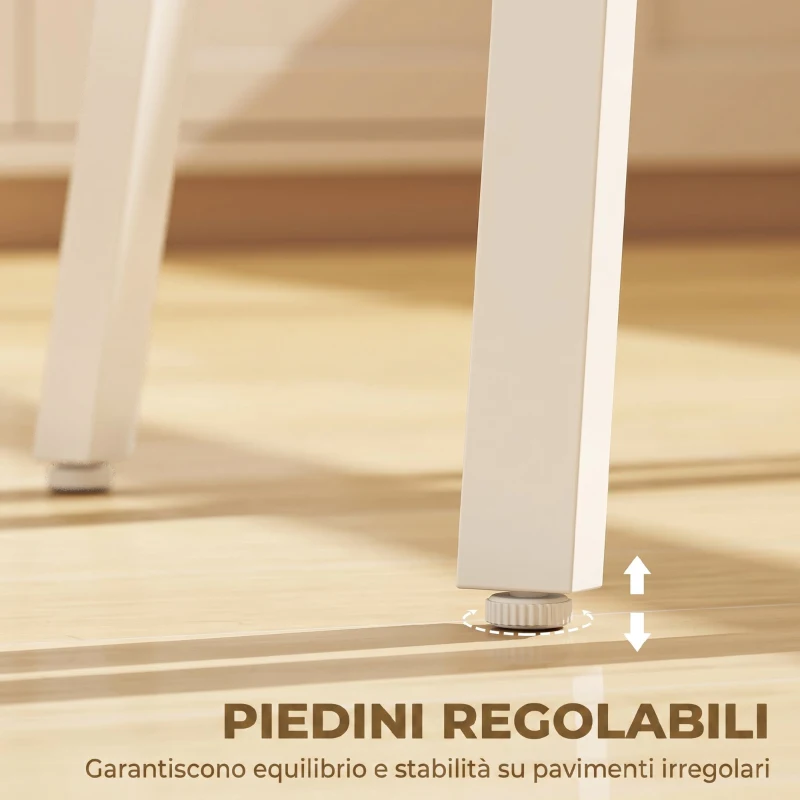 HOMCOM Tavolo Alto Rotondo con Mensola, Tavolo Moderno per Cucina o Sala da Pranzo, per 2 Persone, Naturale e Bianco