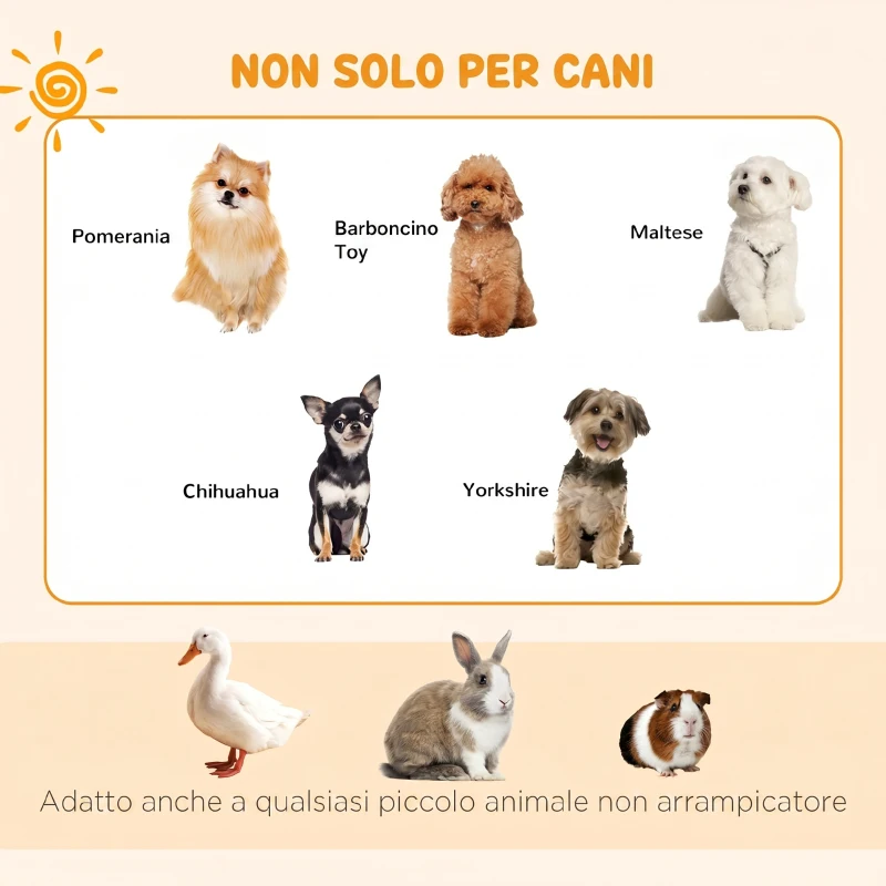 PawHut Recinto per Cani da Esterno e Interno con 8 Pannelli a Rete e Porta, 61 x 61cm, Nero