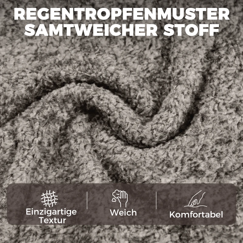 HOMCOM Moderner Wingback-Sessel, Samt-Armlehnsessel mit Vier-Sterne-Basis, S-Federn, 360° Drehfunktion, Grau