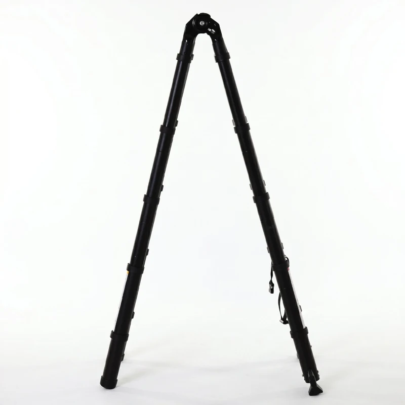 DURHAND Scară telescopică pliabilă cu 10 trepte din aluminiu și metal pentru interior și exterior, 320x67x7 cm, negru