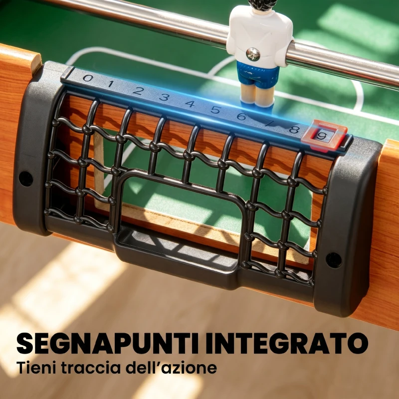 HOMCOM Biliardino Calcio Balilla per Bambini con Manopole Antiscivolo, Segnapunti e Palline, 118x104x69cm