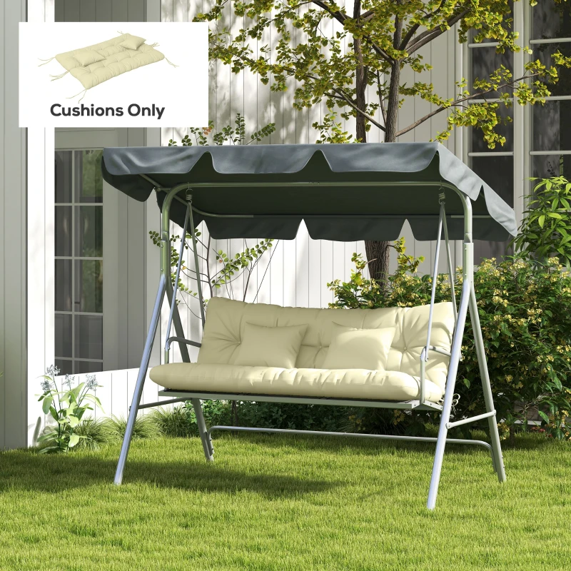Outsunny Set de 4 Perne de Grădină Căptușite pentru Spătar și Șezut, Culoare Crem