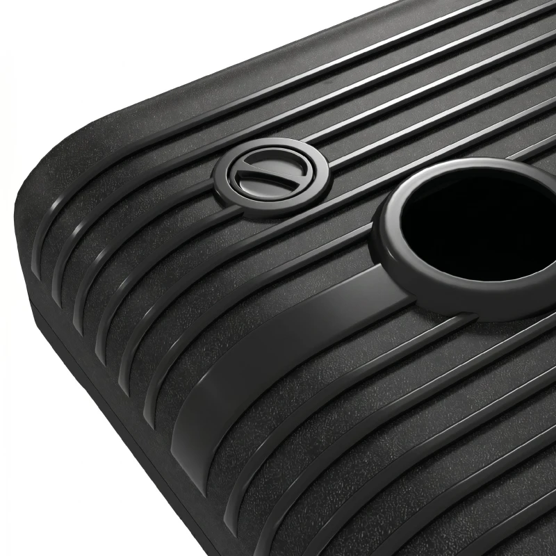 Bază Outsunny pentru Umbrelă de Grădină Umplută cu Apă și Nisip 70-90 kg, Roți și Mâner din HDPE, 80x60 cm, Negru
