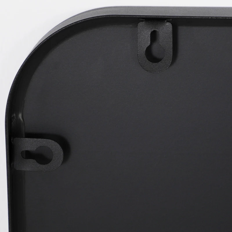 HOMCOM Specchio Bagno con Cornice in Metallo e Gancio, 50x2.5x70 cm, Nero