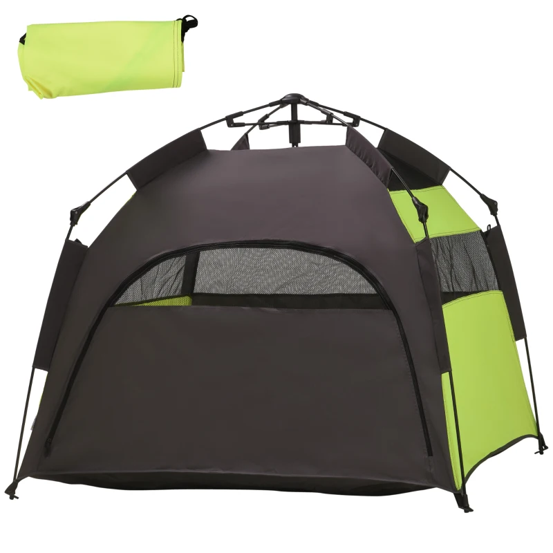 PawHut Foldable Dog Cat Tent with Water-Resistant Oxford, Carry Bag for Extra Large Dog, Green