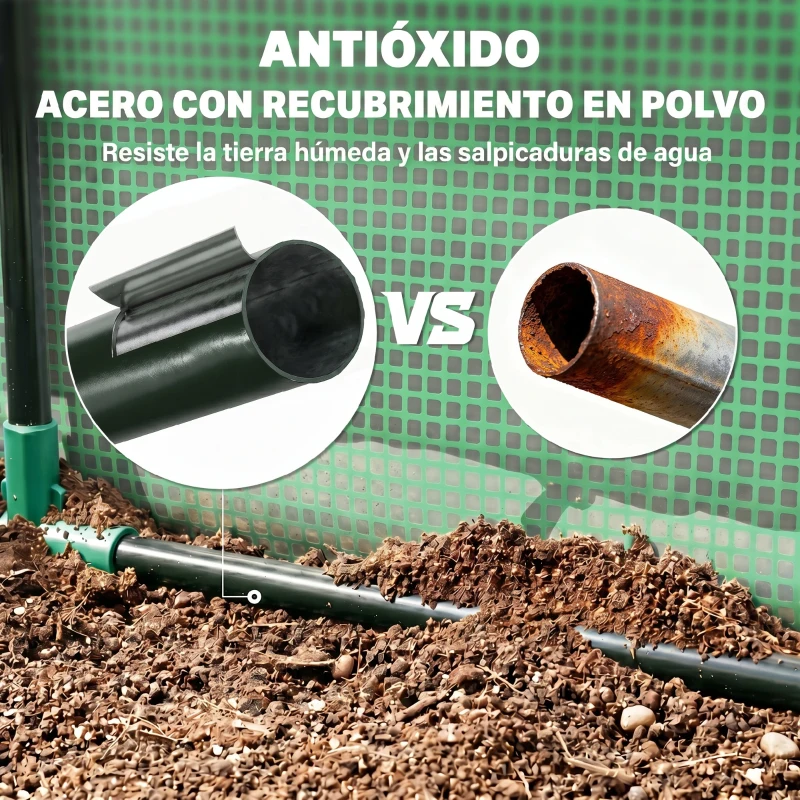 Outsunny Invernadero de Exterior con Cubierta Doble Ventanas y Marco de Acero para Cultivar Plantas Flores 180x90x90 cm Verde