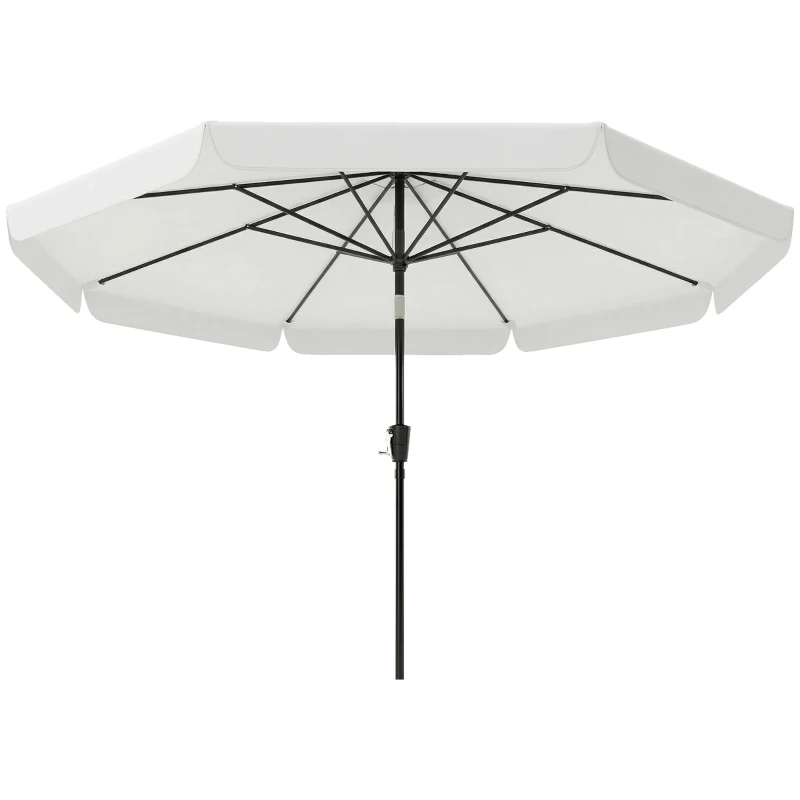 Outsunny 3 m Garden Parasol with Tilt Mechanism & Crank Handle, UPF 30+ Patio Umbrella Outdoor Table Umbrella, Cream White