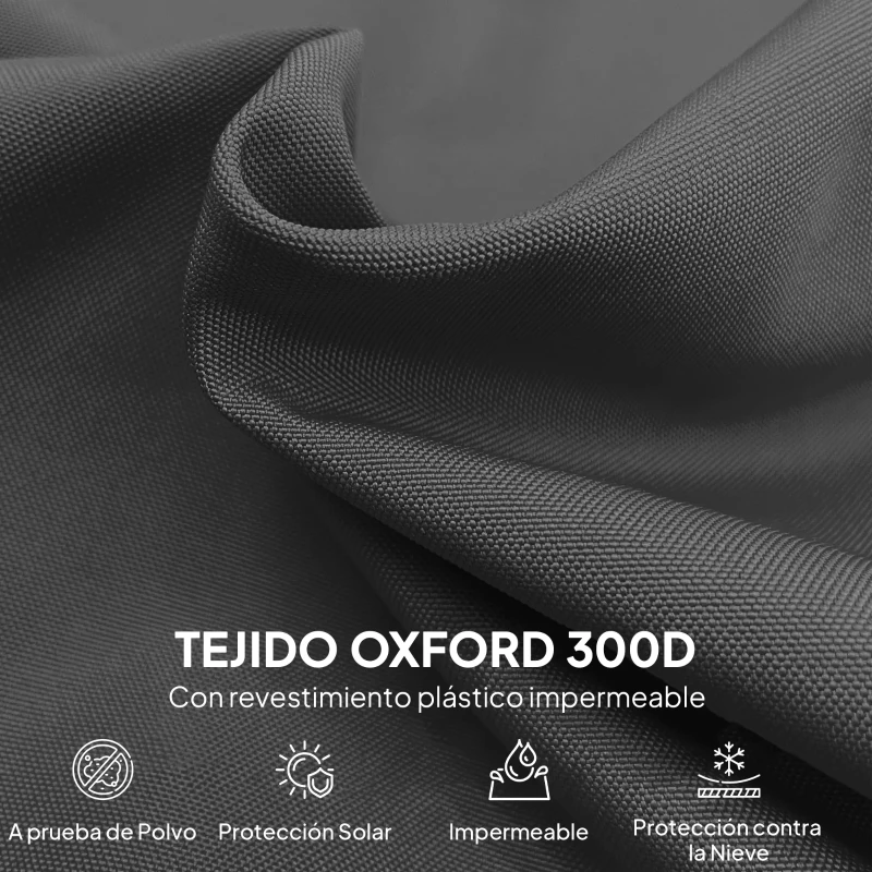 Outsunny Funda Protectora de Sombrilla de Diámetro 2-4 m Impermeable Tela Oxford Ø56x220 cm con Cremallera Negro