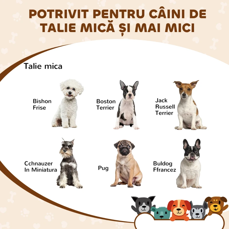 PawHut Căsuță pentru câini de interior cu structură din lemn și decupaje în formă de labă, inimă și os, stejar