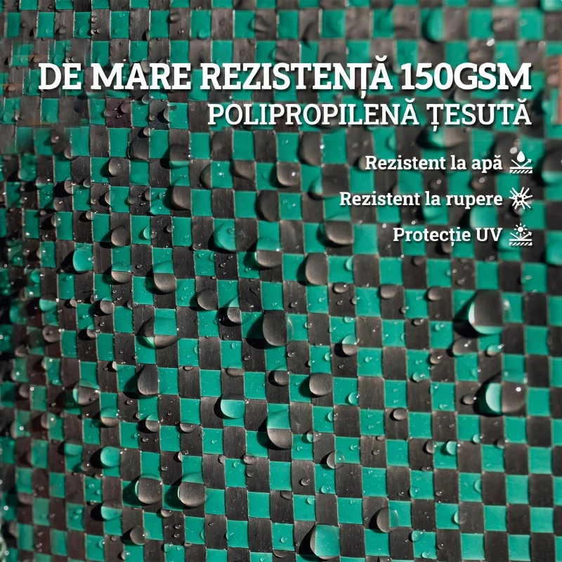 Outsunny Set de 3 saci pentru deșeuri de grădină, 300 L, cu mânere, pliabili și reutilizabili, Ø67 x 84 cm, verde