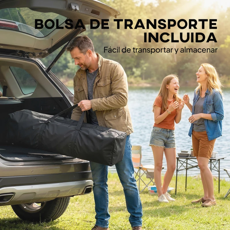 Outsunny Carpa Plegable 3,5x3,5 m Pop-up con Altura Ajustable 3 Niveles Doble Techo Cierre Central y Bolsa UPF50+ Caqui