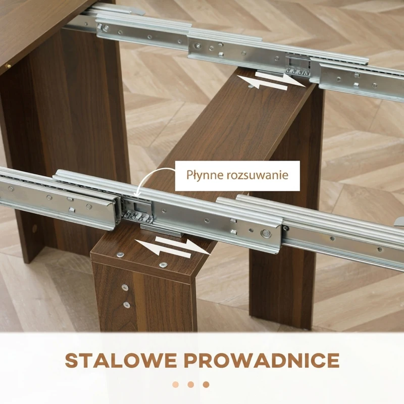HOMCOM Stół jadalniany rozkładany stół jadalniany stoł Mobilny stół Nowoczesny design 180cm x 85cm x 75cm Biały