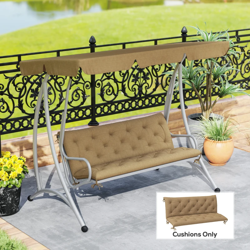 Outsunny Three-Seater Bench Cushion - Khaki