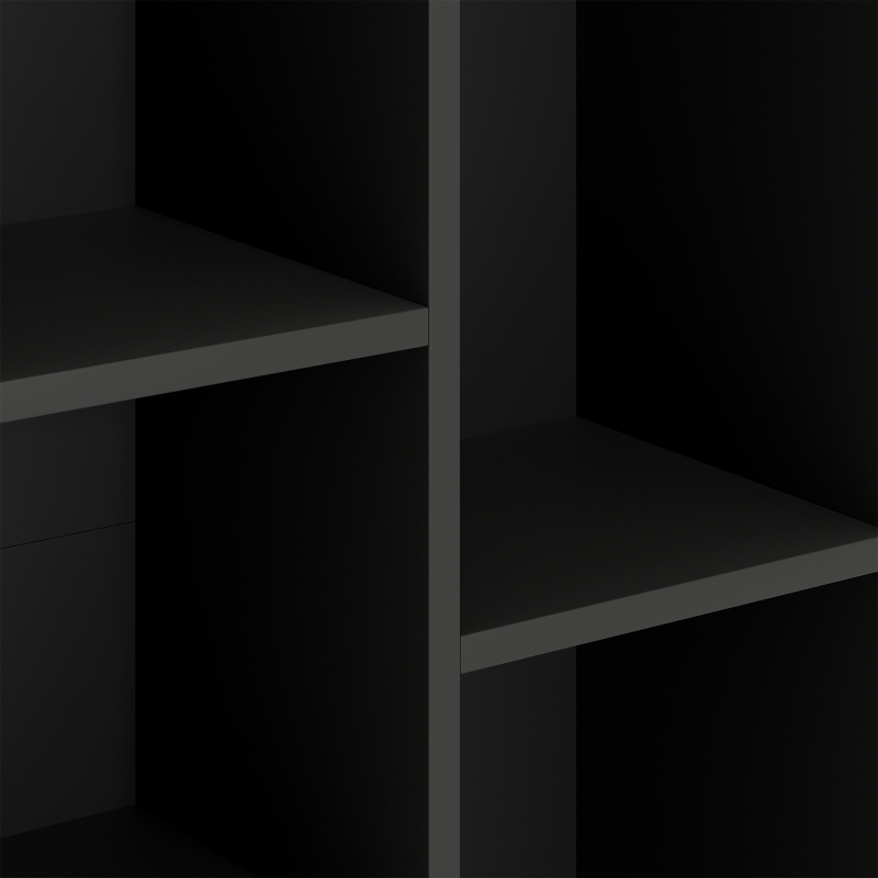 HOMCOM Estante de arrumação com 5 compartimentos, para sala quarto escritório, 50x24x80cm, preto