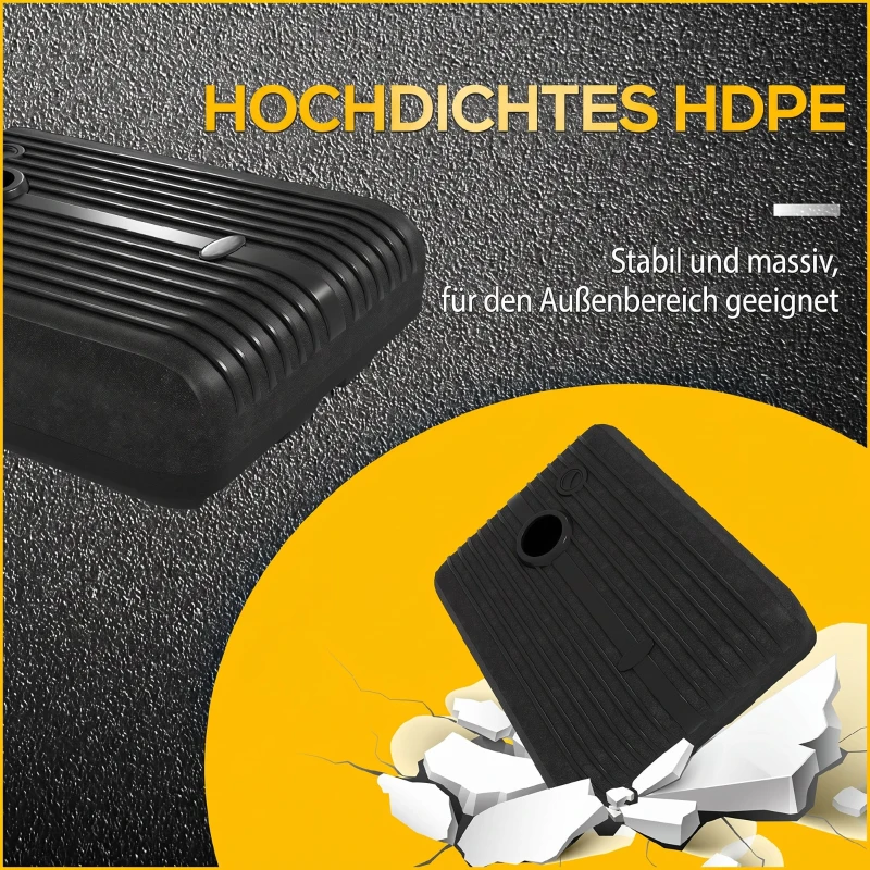 Bază Outsunny pentru Umbrelă de Grădină Umplută cu Apă și Nisip 70-90 kg, Roți și Mâner din HDPE, 80x60 cm, Negru