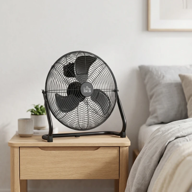 HOMCOM Ventilator für den Schreibtisch, Klimaanlage, 4 Geschwindigkeiten, drehbar, Schwarz