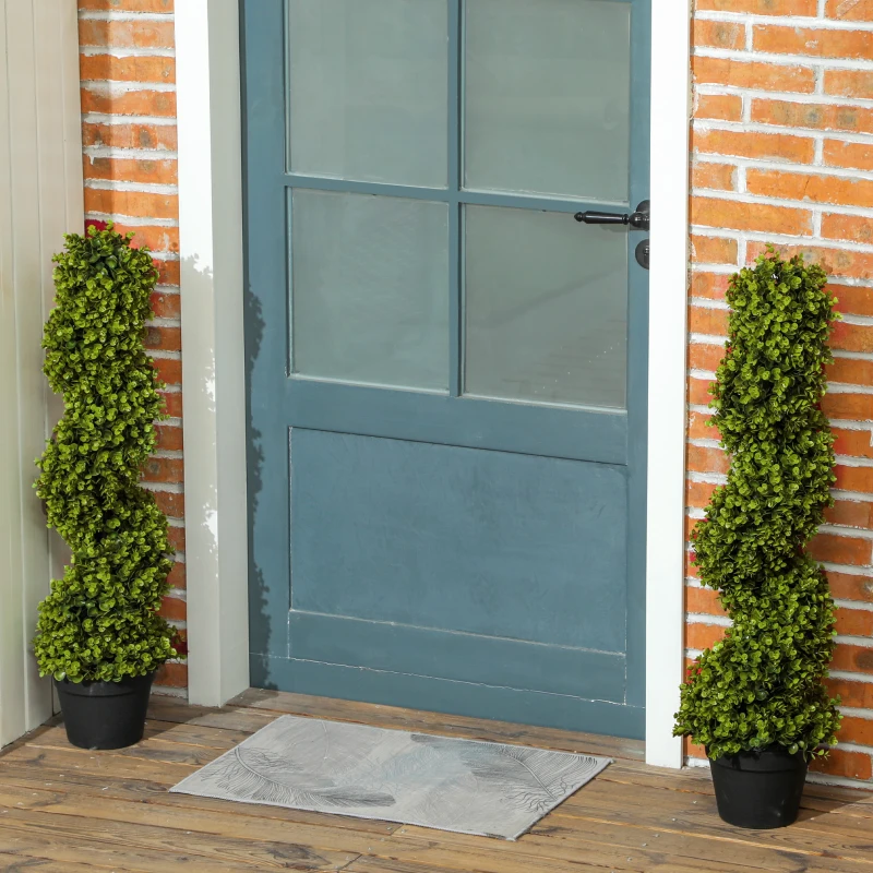 HOMCOM Conjunto de 2 Planta Decorativa, Plantas Artificiais em Vasos, Plantas Artificiais para Casa, Interior, Exterior, 90 cm, Verde