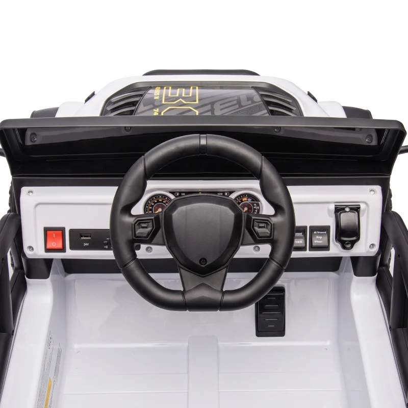 AIYAPLAY Voiture Électrique Enfants 12V, Buggy Électrique Enfants, 2 Moteurs, Télécommande 2,4G, Batterie Lithium, Blanc