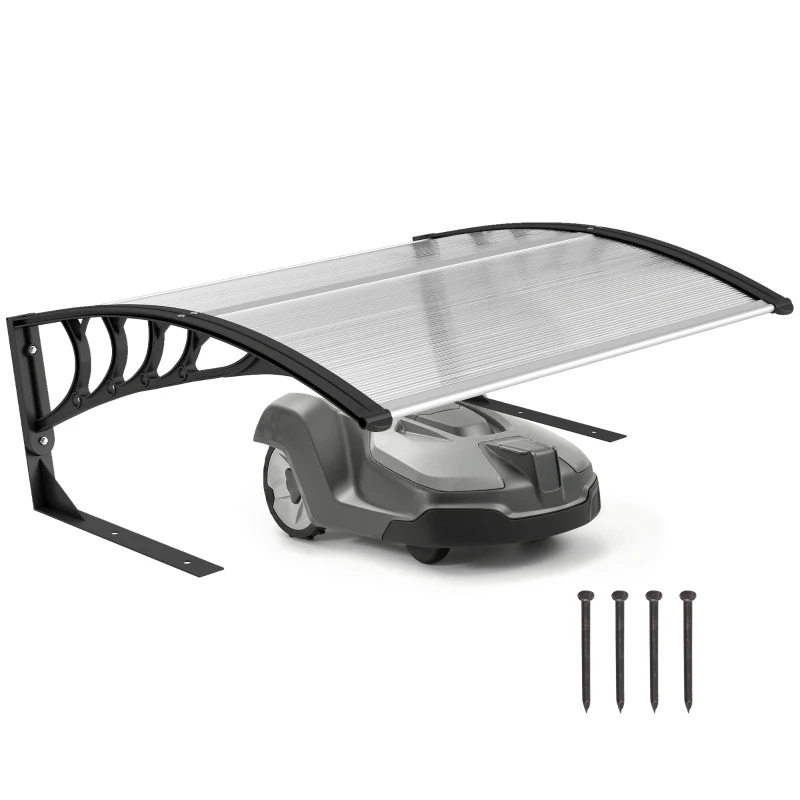 Outsunny Acoperiș exterior pentru mașină de tuns iarba, impermeabil și protecție UV 30+, din aluminiu, 100x81x43 cm, alb