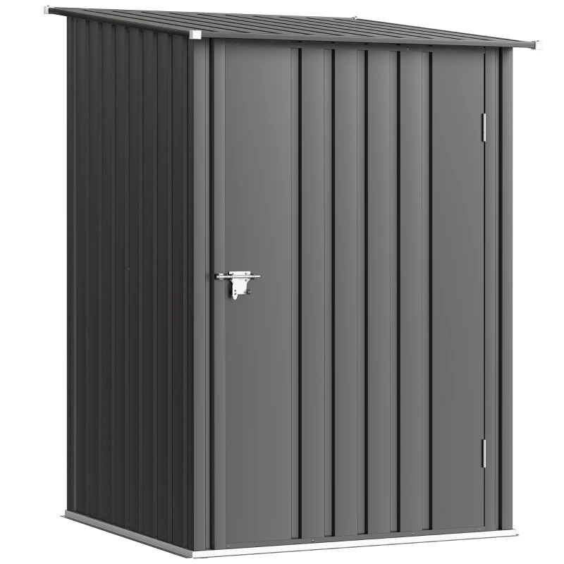 Outsunny Caseta de Jardín Metálica 0,92 m² 100x103x160cm con 1 Puerta y Cerradura para Almacenamiento de Herramientas Gris Oscuro