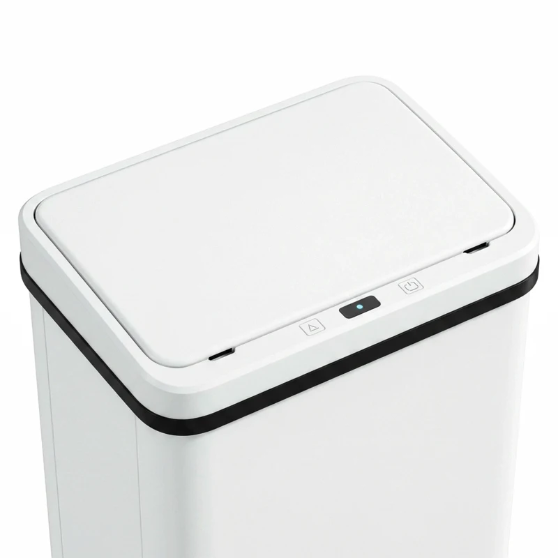 HOMCOM 40L Sensor Bin with Soft-Close Lid, Stainless Steel Automatic Touchless Motion Sensor Kitchen Bin, White