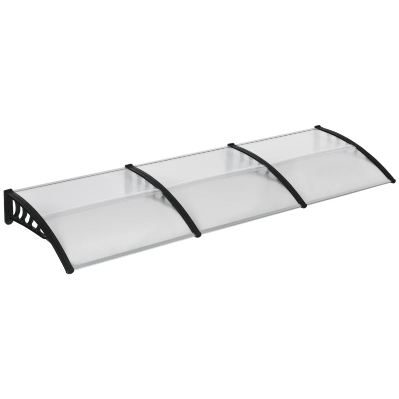Outsunny Front Door Canopy, Outdoor Awning, 303 x 96cm Rain Shelter for Window, Porch and Front/Back Door, Clear