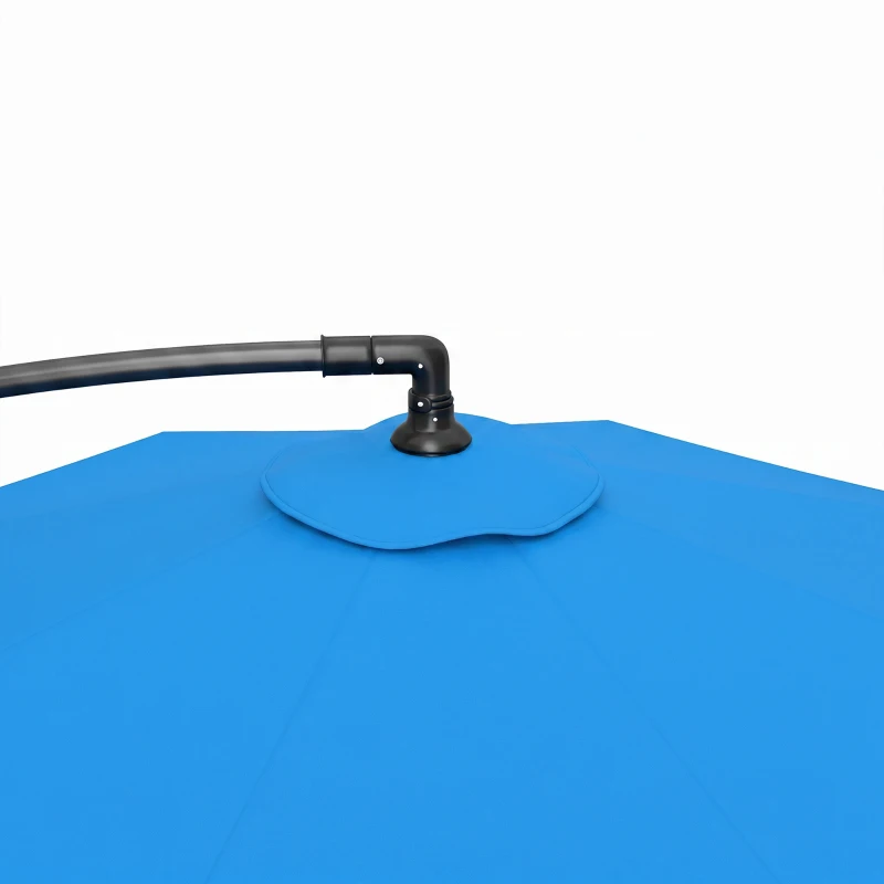 Outsunny 3m Overhanging Cantilever Parasol, with Cross Base - Blue