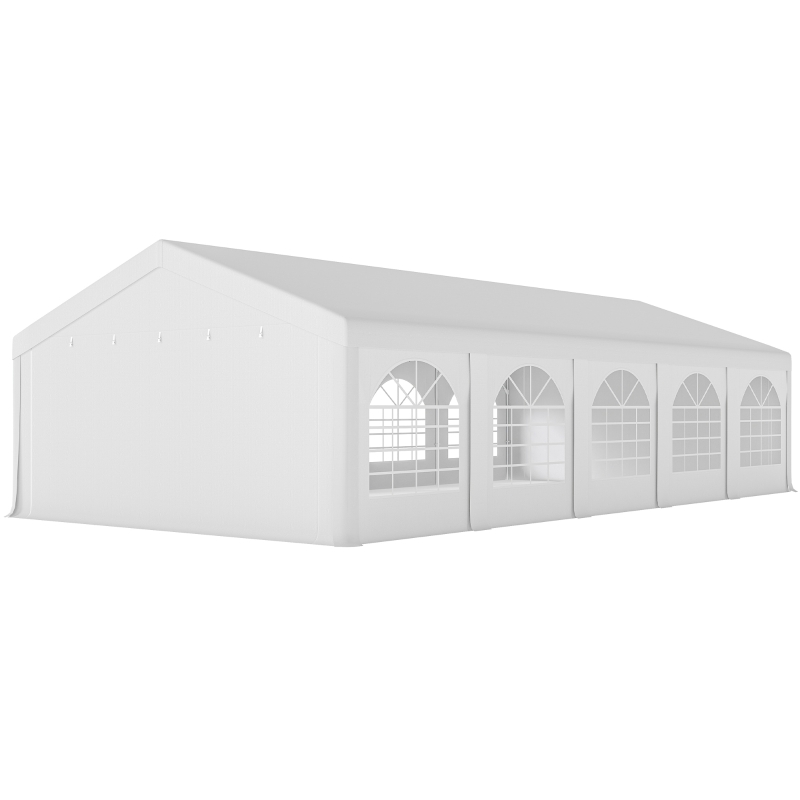Outsunny Tente de réception barnum 5 compartiments protection UPF30+ structure renforcée 10 parois amovibles 5 x 10 m blanc