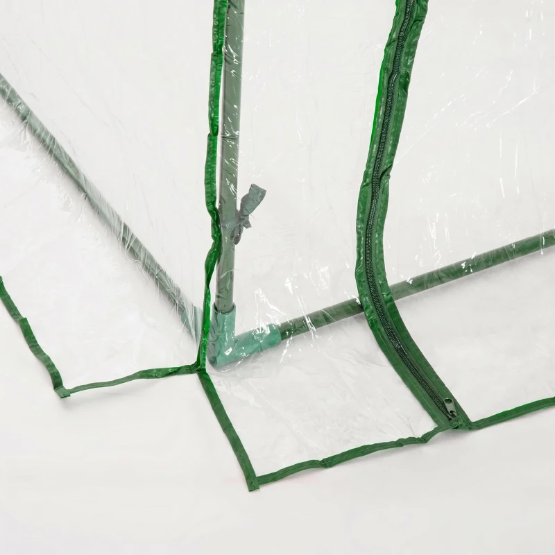 Outsunny Seră de grădină în formă de tunel din oțel cu acoperire din PVC, 200x100x80 cm, transparentă și verde