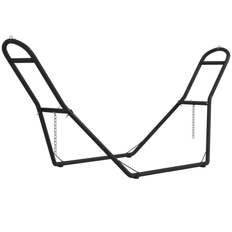 Outsunny Support de Hamac pour 2-3 Personnes, Cadre de Hamac en acier pour Hamacs de 2,75 à 4 m, Capacité de 150 kg, Noir