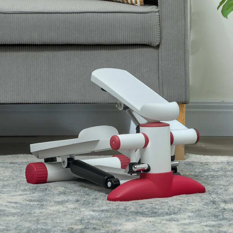 SPORTNOW Stepper mini stepper avec moniteur LCD pédales antidérapantes pour l'exercice à la maison 44,5 x 29 x 20 cm rouge