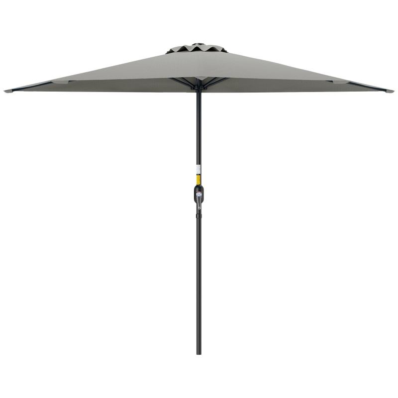 Outsunny Ombrellone da Parete Mezzaluna Salvaspazio con Apertura a Manovella, 2.7x2.4 m, Grigio Chiaro