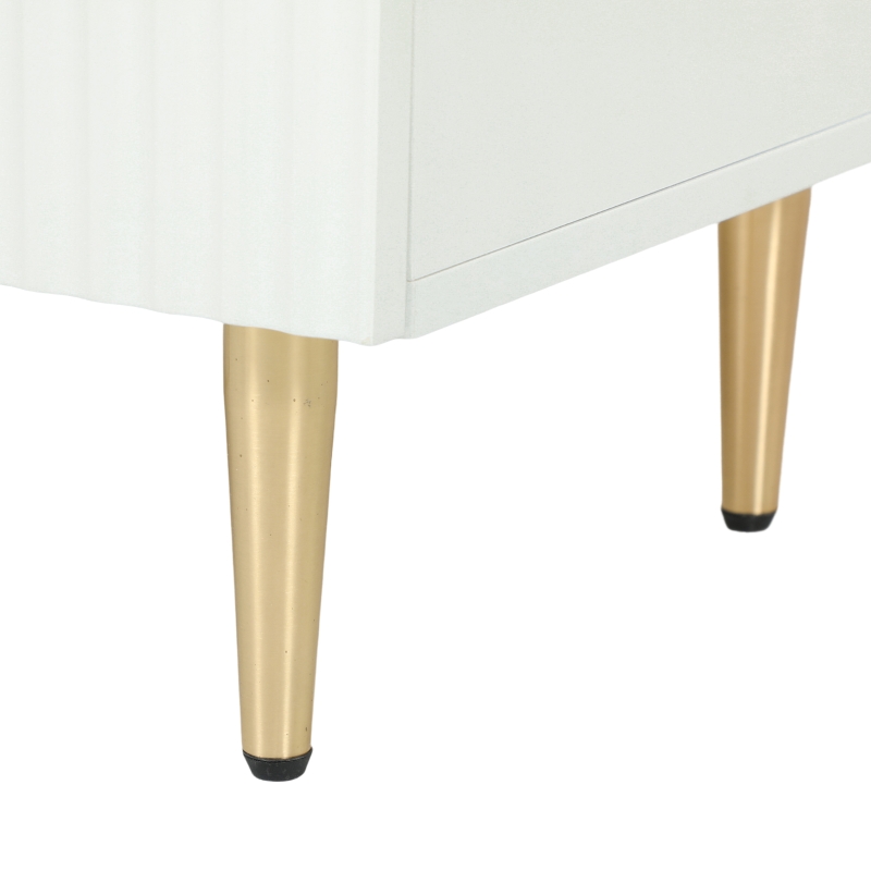 HOMCOM Buffet cuisine meuble de rangement avec 2 portes étagère réglable pieds métalliques surélevés 60 x 40 x 80 cm blanc